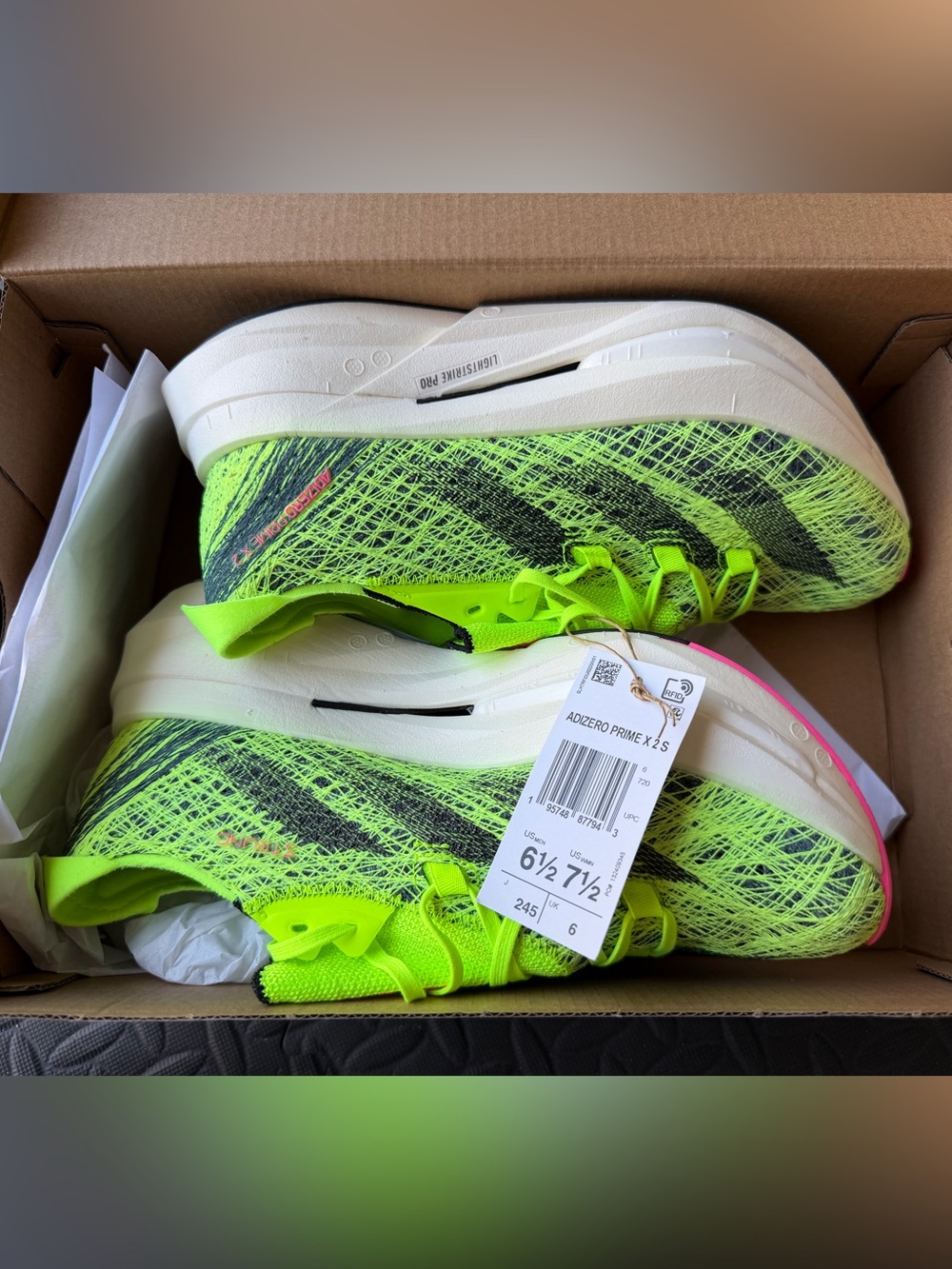 adidas Adizero Prime X 2 Running Shoes - Lucid Lime & Core Black